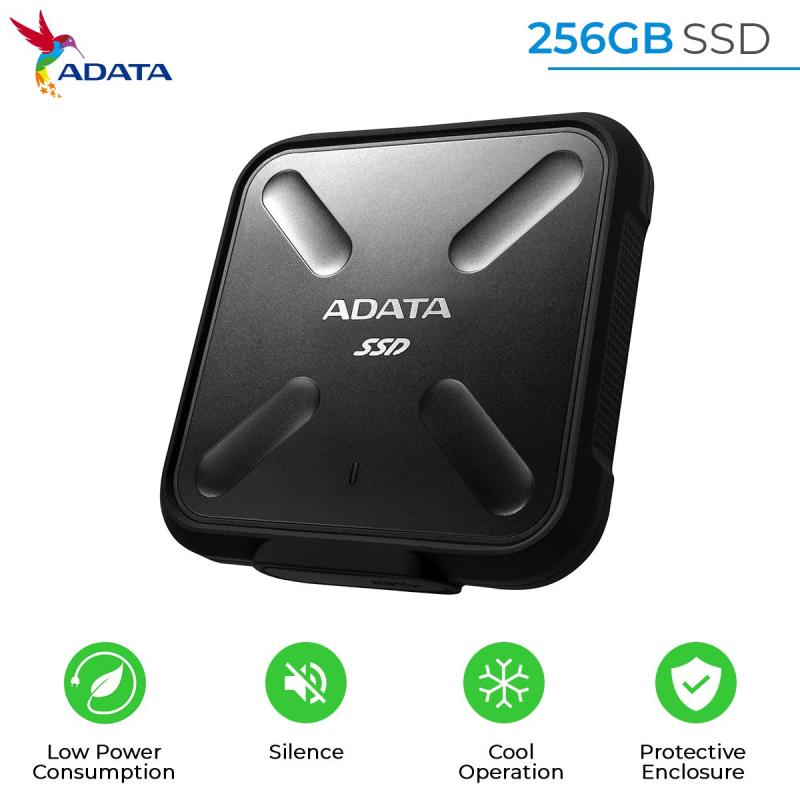 メゾンクローバーのASD700-256GU3-CBK [256GB ポータブルSSD SD700 USB 3.1 IP68 防塵/防水 耐衝撃 ブラック]｜アングル2