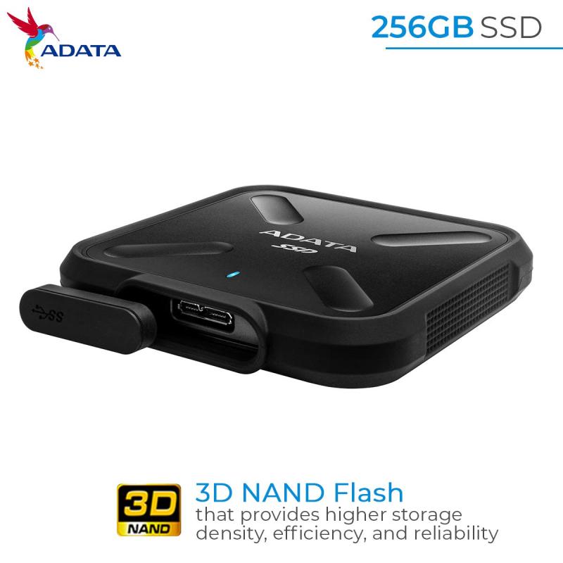 メゾンクローバーのASD700-256GU3-CBK [256GB ポータブルSSD SD700 USB 3.1 IP68 防塵/防水 耐衝撃 ブラック]｜アングル3