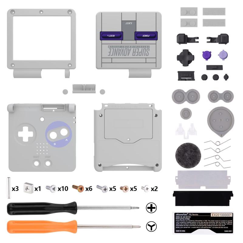 IPS GBA SPアップグレードeXtremeRateカスタム交換用ハウジングシェル-レトロデザインIPSと標準 LCD の両方に対応-コンソールやスクリーンは付属していません
