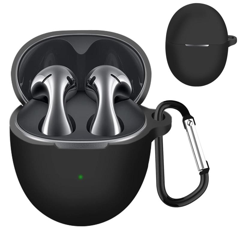 YAODLE HUAWEI FreeBuds 5 用 ケース カバー HUAWEI FreeBuds 5用保護カバー 保護ケース シリコンケース 装着充電可能 全面保護 落下防止 キズ防止 耐衝撃 防塵 軽量 収納 カラビナ付き