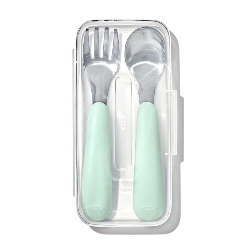 樂天商城 - OXO Tot スプーン & フォーク セット ケース付き