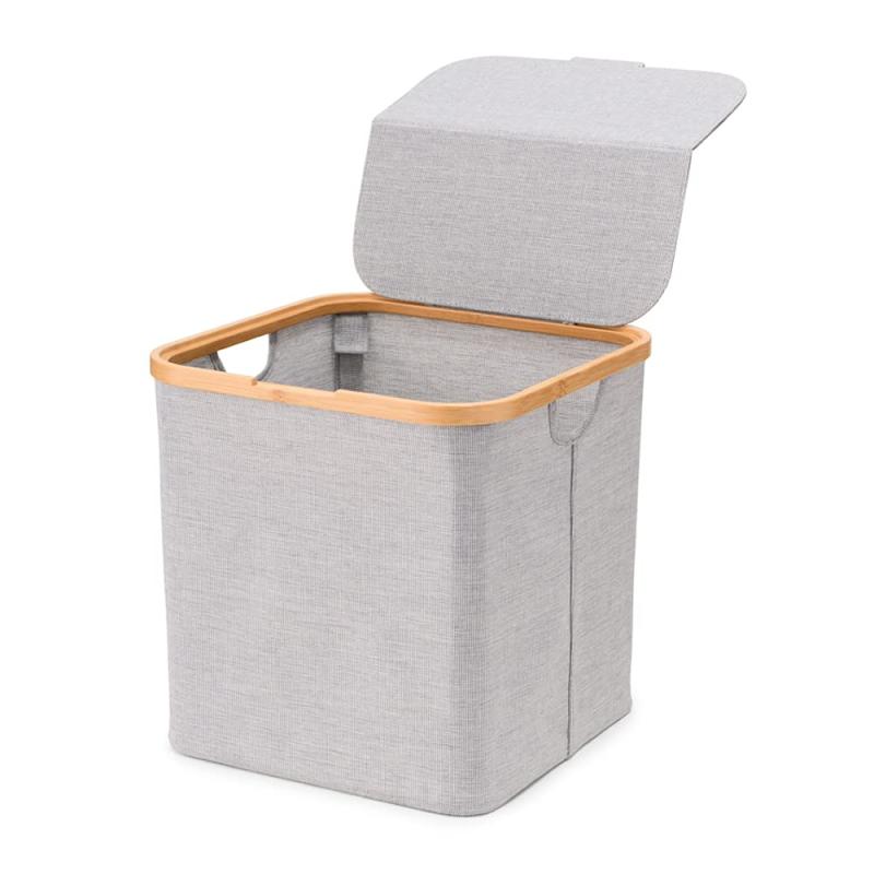 GUDEE グディ 収納ボックス 収納バスケット ふた付き おりたたみ 布 竹 GudeeLife Akore-Storage basket with lid