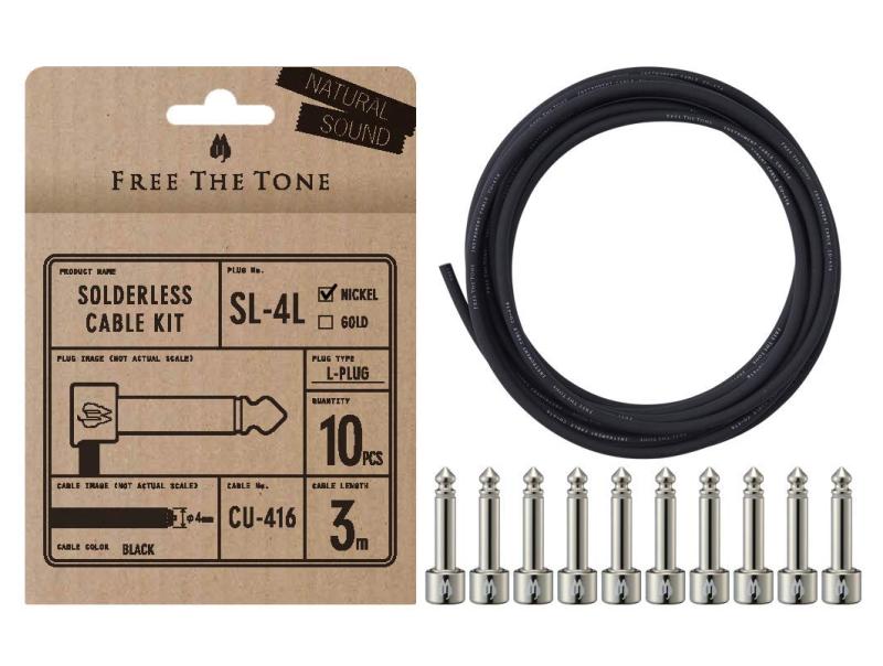 Free The Tone SL-4L-NI-10K ソルダーレスケーブルキット（SL-4L-NIプラグ 10個 / CU-416ケーブル 3m）CU-416ケーブル : 　 Conductor Size : 0.18mmConstruction : 16/0.12 OFC (No/mm) Insulation Thickness : 0.98mm(± 0.05mm)Inner Jacket Thickness : 0.25mm Shield Diameter : 3.50mmJacket Thickness : 0.50mm(± 0.05mm) Diameter : 4.00mm