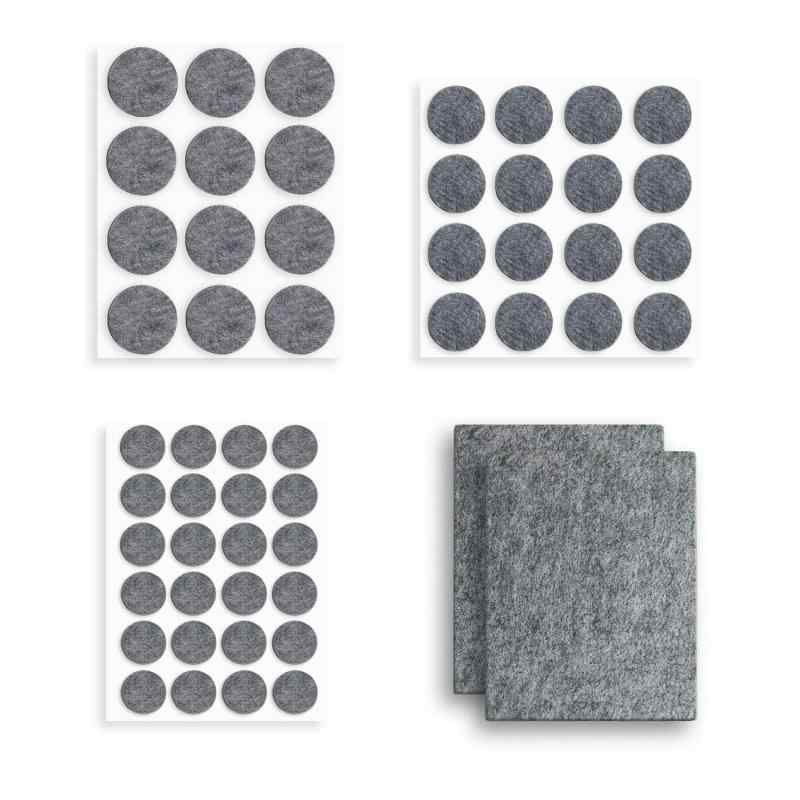 家具保護 フェルトパッド 54ピース キズ防止パッド 滑り止めシール フェルトシート 52個円形＋2枚方形 椅子脚 家具の足 きず防止・衝突防止・ガタツキ防止
