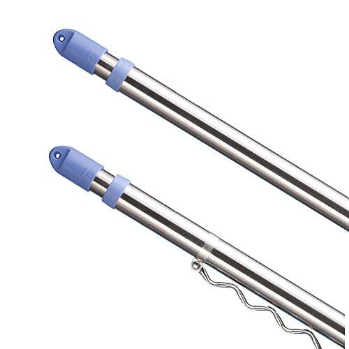 ekans(エカンズ) ステンレス伸縮物干し竿 2.2m～3m 2本セット ストレート ハンガー掛け付き