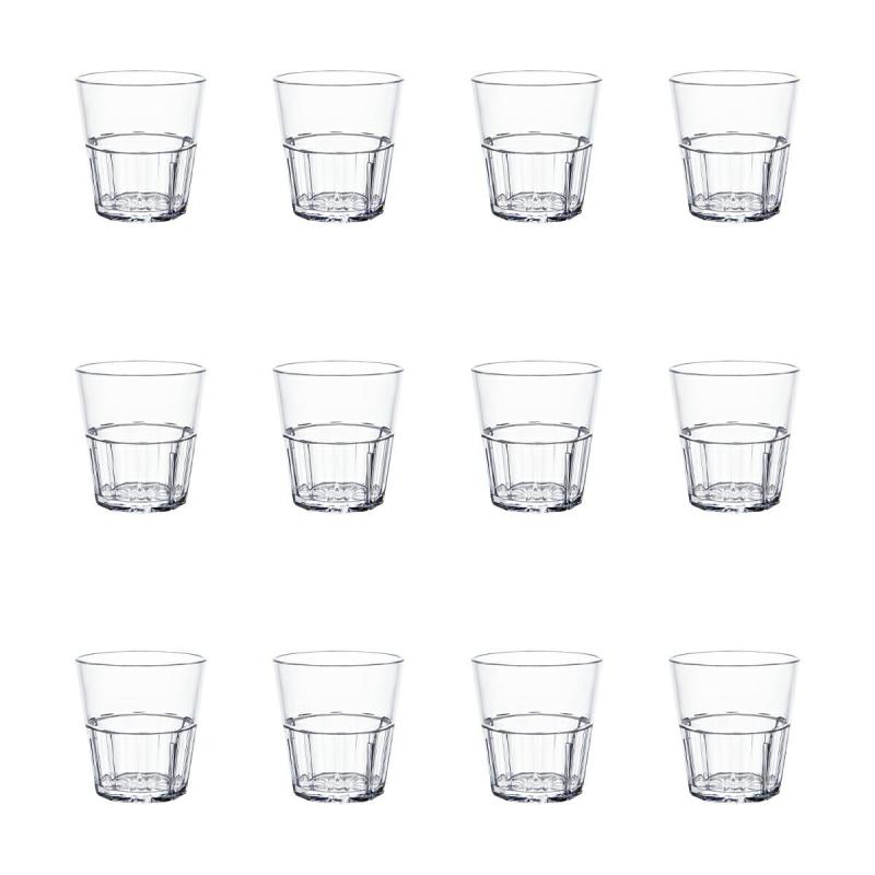 Thunder Group タンブラー 12個セット 業務用 割れにくい 食洗機対応 重ねてもくっつかない プラスチック コップ スタッキング