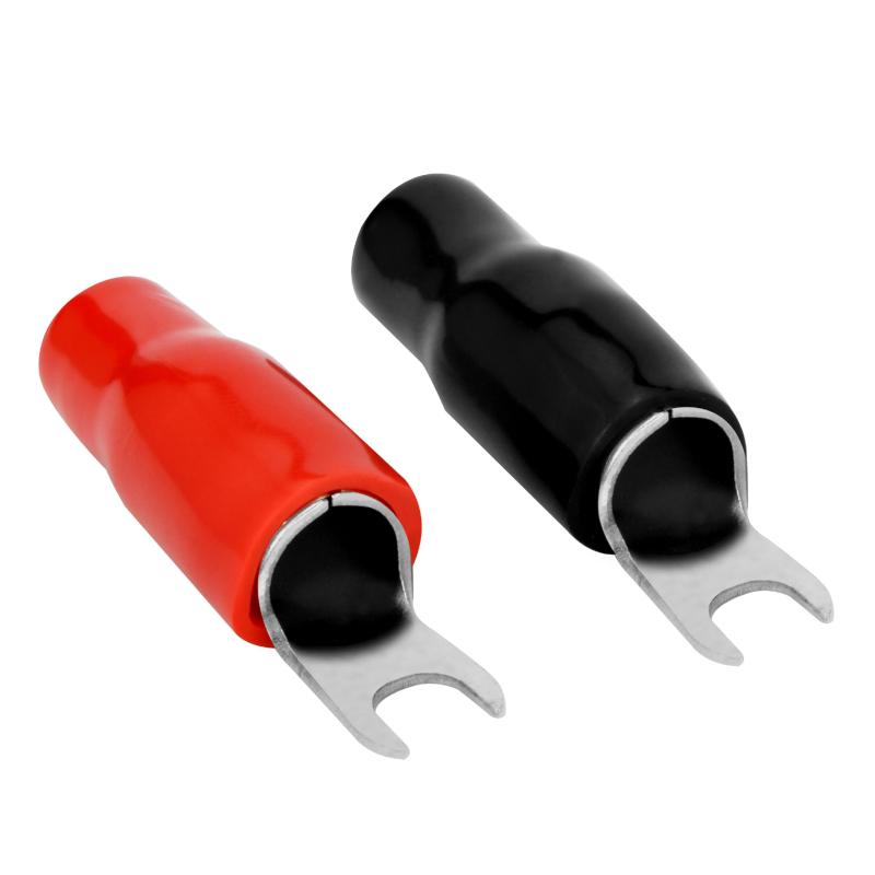 Rakuten - 20pcs バリアスペードフォーク端子コネクタ4 GA AWGゲージ赤と黒のカバーを圧巻