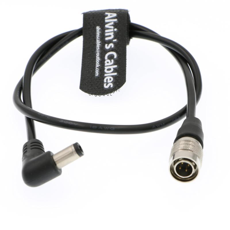 Alvin's Cables Sound Devices 633/644/688 Zoom F8 Blackmagic Cinema Camera 4K 用の 直角 DC Jack to 4 pin Hirose オス 電源 ケーブル
