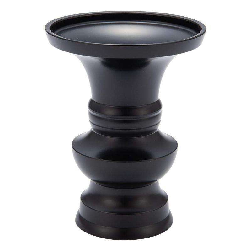 仏壇屋 滝田商店 仏具 花立 黒色 2.5寸 高さ8cm×口径6.6cm 仏壇用の花立て・花瓶・真鍮製・高岡銅器 証..