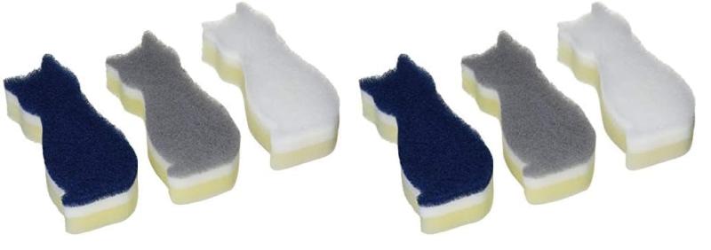 ワイズ CARAful 抗菌ソフトキッチンスポンジ ねこ3個組 maisonclover-10430926 メゾンクローバー サンプル画像3