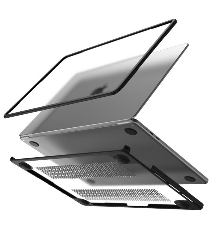 【SwitchEasy】 MacBook Pro 14インチ M2 / M1 対応 ケース 耐衝撃 傷 保護 軽量 薄型 クリア カバー 排熱口 付 半透明 保護カバー [ Apple MacBookPro 14 2021 / 2023 アップル マック