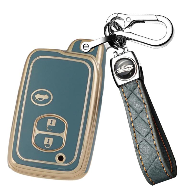 トヨタ専用 スマート キーカバー キーケース キーホルダー TOYOTAとの互換性がある 180 200系マジェスタ 120 130系マークX 30系プリウス 35系プリウスPHVなどに適用 TPU素材