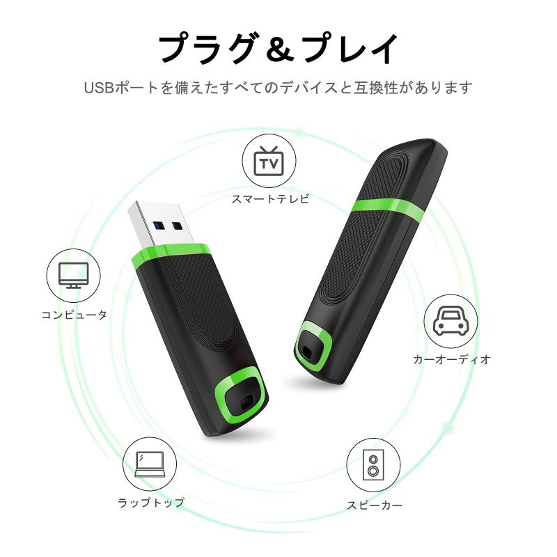 Vansuny USBメモリ USB 3.1 読取り最大350MB/s 超高速データ転送 大容量 フラッシュドライブ フラッシュメモリ キャップ式