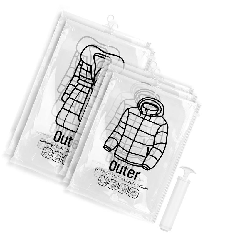 衣類圧縮袋 吊るせる圧縮袋 吊るせる 真空式5枚セット エアーポンプ付き ハンガー 圧縮 真空ポンプ 圧縮パック 耐久性よい ファスナー付き 防湿 収納袋 透明 省スペース 再利用可能 家庭用