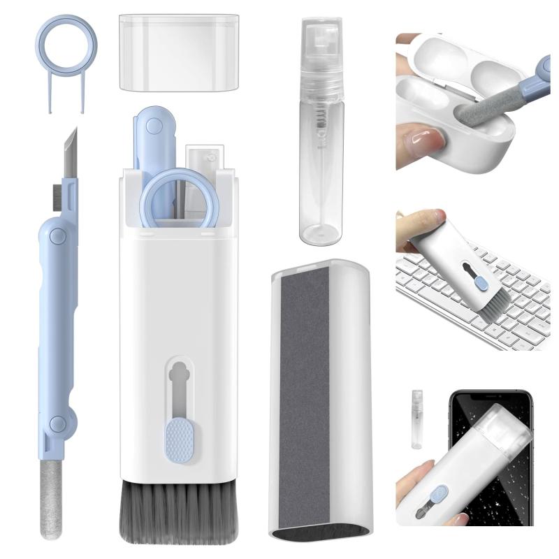 7 in 1多機能クリーニングツール イヤホン掃除道具 Airpods 1/2/3/Pro用、キーボードを掃除するブラシ付き、キーボード、スマホ、ノート PC モニターをクリーニングするための、軽量で持ち運び