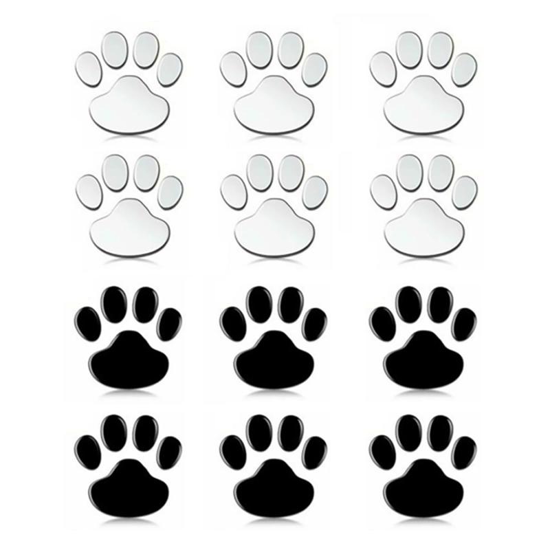 GOODCHI 車ステッカー 3D立体 かわいい 猫ステッカー 肉球 シール 愛車のキズやヘコミ対策 肉球12個