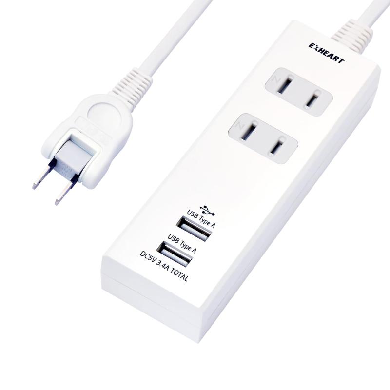 EXHEART USBポート付電源タップ