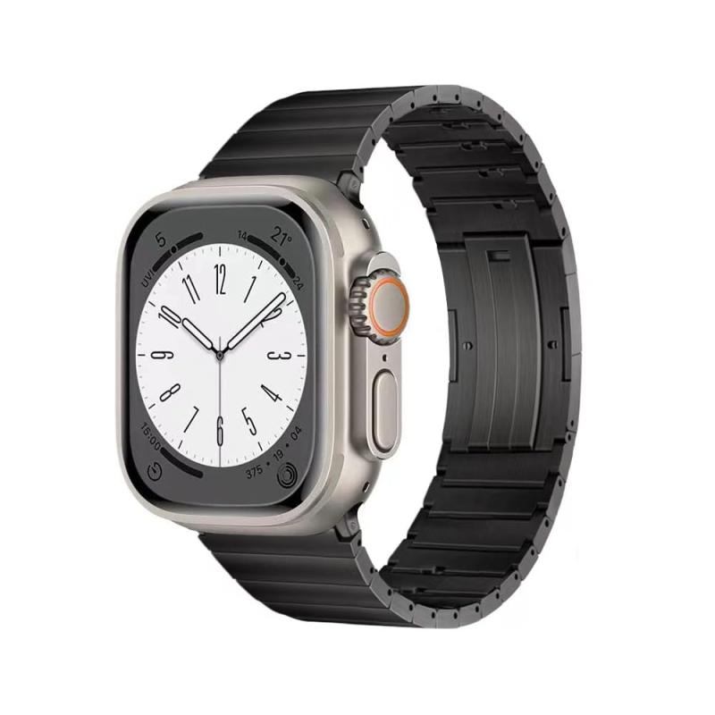 コンパチブル apple watch バンド apple watch リンクブレスレット チタン製 取り外しボタン 調整工具不要 軽量 iWatch SE/Series Ultra3 Ultra2 Ultra 10 9 8 7 6 5 4 3 2 1対応