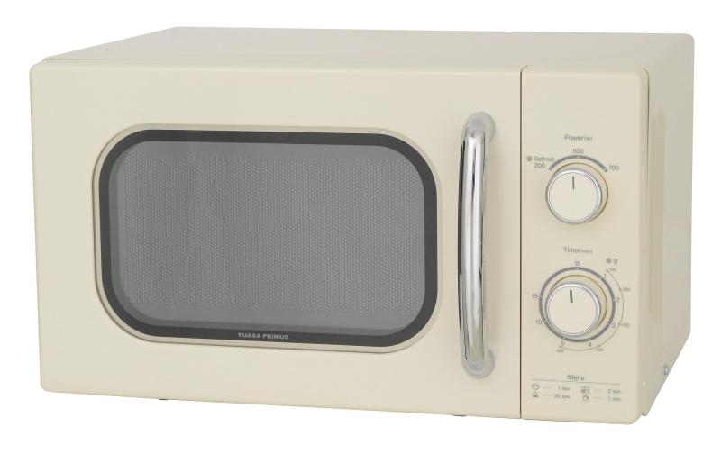 ユアサプライムス レトロ電子レンジ 17L 単機能 PRE-702B ターンテーブル 横開き ...