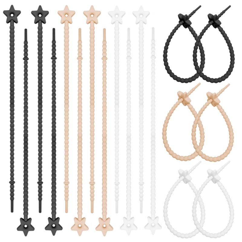 Kemxing 18本 シリコン ケーブルバンド、再利用 管理オーガナイザー 結束バンド 為に 机 卓上への配線 電気ワイヤー USB充電ケーブル、多機能 収納バンド バッグクリップ コードバンド ケーブ