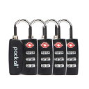 pack all TSAロック3桁ダイヤル式 南京錠 アメリカ安全運送局認定 防犯グッズ 海外旅行 出張