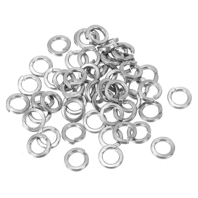 Rakuten - PATIKIL M4 スプリットロックワッシャー 25個 内径4 mm 外径6.3 mm 304ステンレス鋼 ばねロックワッシャー 弾性ガスケット ネジボルト用 シルバートーン