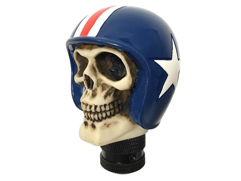 (nakira) 握り心地 ドクロ シフトノブ ガイコツ スカル MT ブルー 青