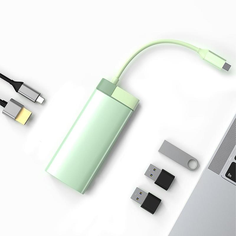 1to5 USB-Cドック ドッキングステーション ケーブル収納 アルミ 拡張ドック 5in1 5ポート 100WPD 充電 HDMI USB3.0 映像出力 コンパクト かわいい おしゃれ ピンク 軽い EGRET イーグレット EH23-5C