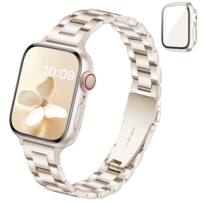 [SIBOYL] 全面的な保護 40mm 41mmカバー対応超細Apple Watch バンド 9 8 7 6 5 4 Se(3 2 1)【超高透過率、耐衝撃、上質な強化ガラスフィルムのアップルウォッチ カバー】 取り付け簡単のあっふウォッチ