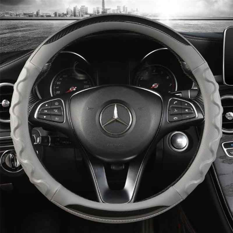 SEKIDAR ハンドルカバー 車用 ステアリングカバー 適当な38 cm 汎用 軽自動車 普通車 おしゃれ 汚れ防止 滑り防止 オールシーズン対応 ハンドル 保護カバー カスタム 内装パーツ アクセサリー