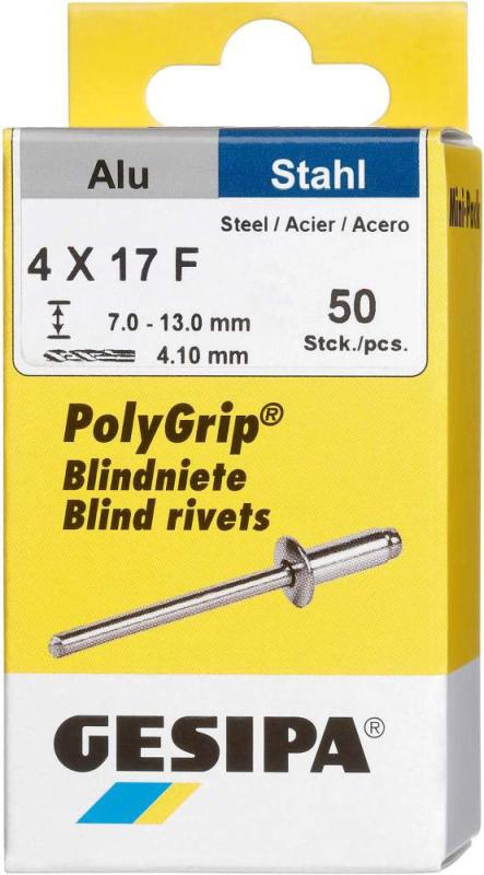 樂天商城 - ゲシパ 詰め替え用リベット PolyGrip[[R上]] アルミ/スチール製 50本入り Φ4.0mm×17mm 1433849