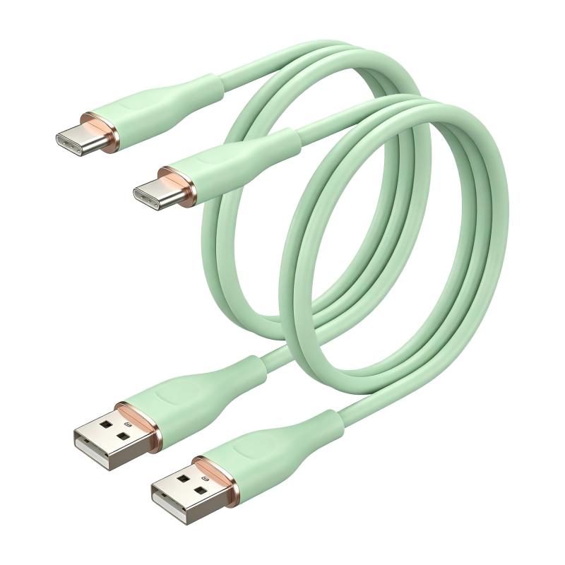 USB Type C ケーブル SLEIJAOOE 柔らかいシリコン制 【PD/QC対応 66W急速充電】 絡まない 断線防止 USB タイプC(Type-C)ケーブル スマートフォン・タブレット・ゲーム機等Type-C 機器対応【ケーブル仕様】PD)/QC対応 最大66W / USB2.0 データ転送 最大480Mbps / 湾曲試験30,000回クリアで断線に強い / やわらかシリコン素材で絡みにくい。【かわいいデザイン】毎日使うケーブルだから、見た目も触り心地も妥協したくないアナタに。やさしい色味ともっちり触感はインテリアにも馴染みます。【なめらかで柔らかい】クネクネとした折れ癖やケーブルが絡むストレスから解放します。柔らかいシリコン素材なので、癖がつきにくく絡みません。【断線に強い】硬くて丈夫でも不便なら意味がない。柔軟性と耐久性を両立した便利なケーブルです。取り回し自由な柔らかさと360度湾曲試験を30,000回クリアした"強さ"お試しください。【PD/QC対応 , 66W急速充電】最大66Wの速くてパワフルなケーブルです。PD/QC対応なので、高速充電対応の充電器・端末のパフォーマンスを活用することができます。【快適データ転送 】最大480Mbps。スマホ→←PC間でのファイル転送も快適。写真や動画などを軽快にやりとりできます。【＆サービス】本製品は購入日から12ヶ月の期間がございますので、商品について何か品質問題がございましたら、いつでもお気軽にご連絡ください。