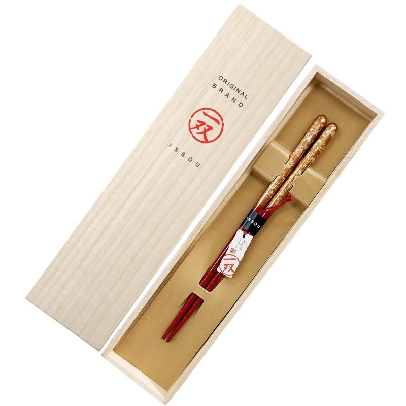 一双 瑞雲 女性用 一膳 桐箱入り レッド