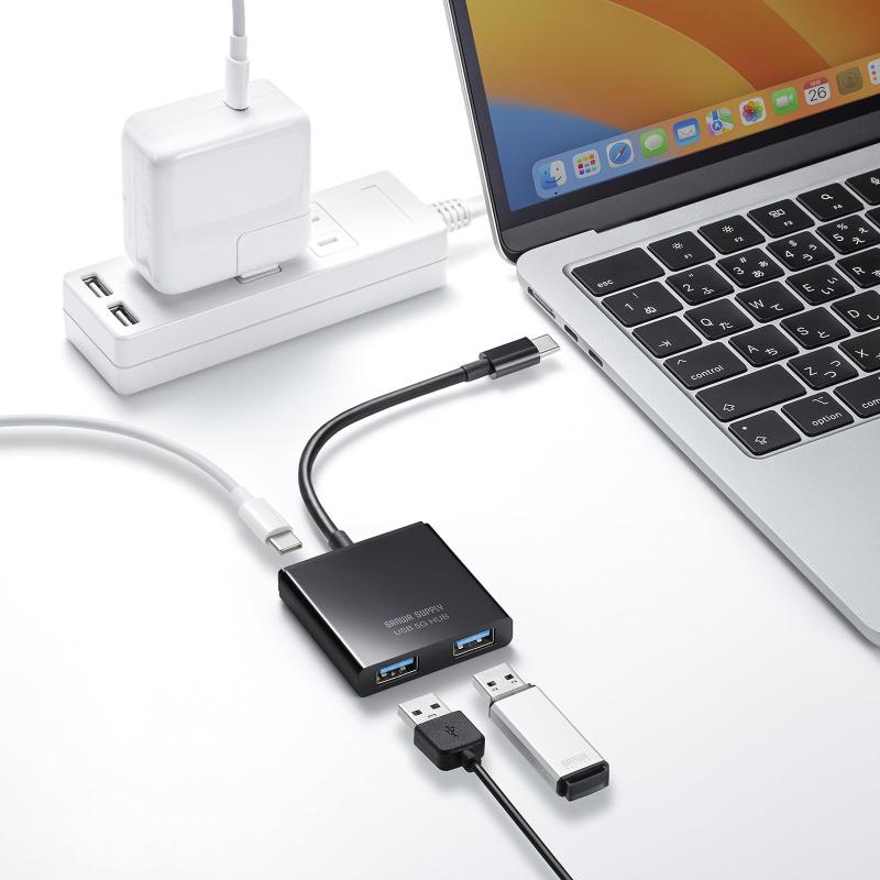 メゾンクローバーのサンワサプライ USB Type-C ハブ｜アングル3