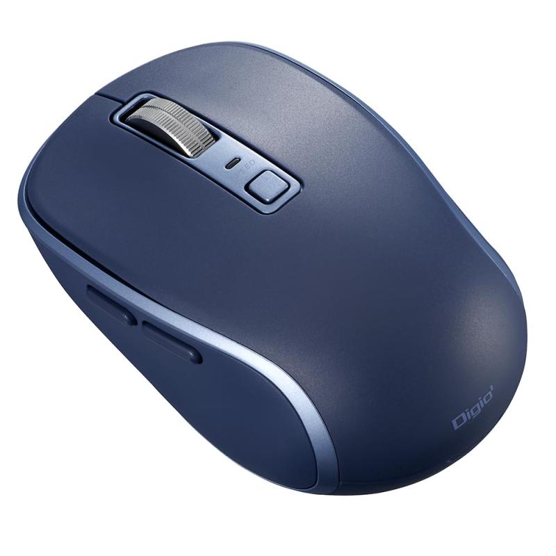 Digio2 Bluetooth 静音 5ボタン BlueLED マウス 小さめの握りやすいカタチ