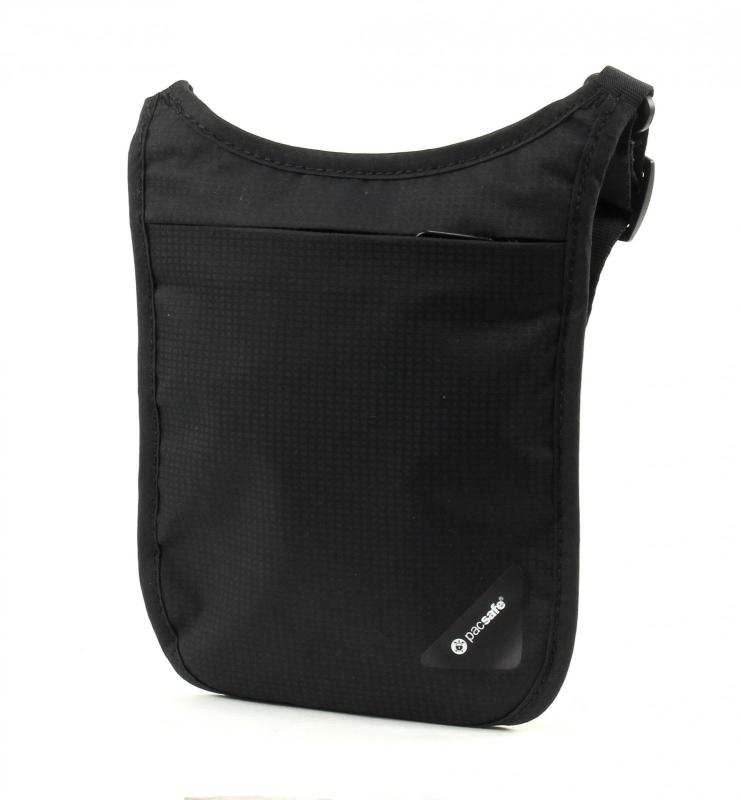 Pacsafe Coversafe V75盗難防止用RFIDブロッキングネックポーチ、ブラック