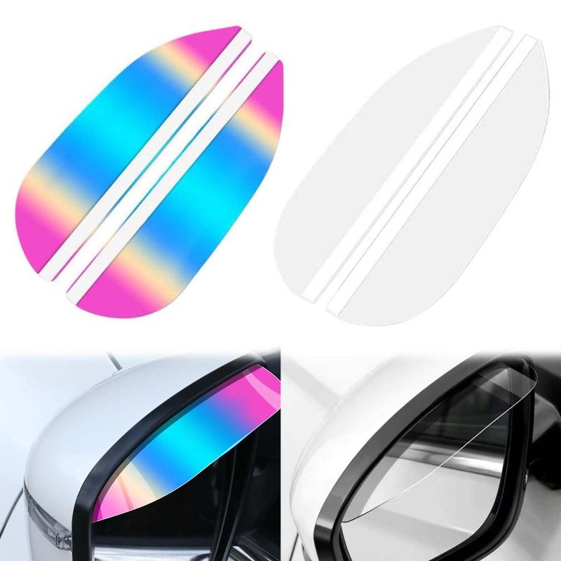 ドアミラー バイザー 汎用 サイドミラーバイザー 4PC 2色パック ミラーバイザー バックミラー 雨みえ ..
