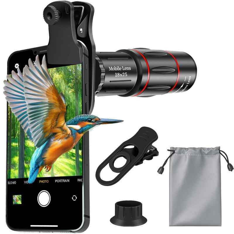 スマホ望遠レンズ 単眼鏡 望遠鏡 高倍率 スマホに簡単装着 高級BAK4プリズム クリアで鮮明な写真撮る ..