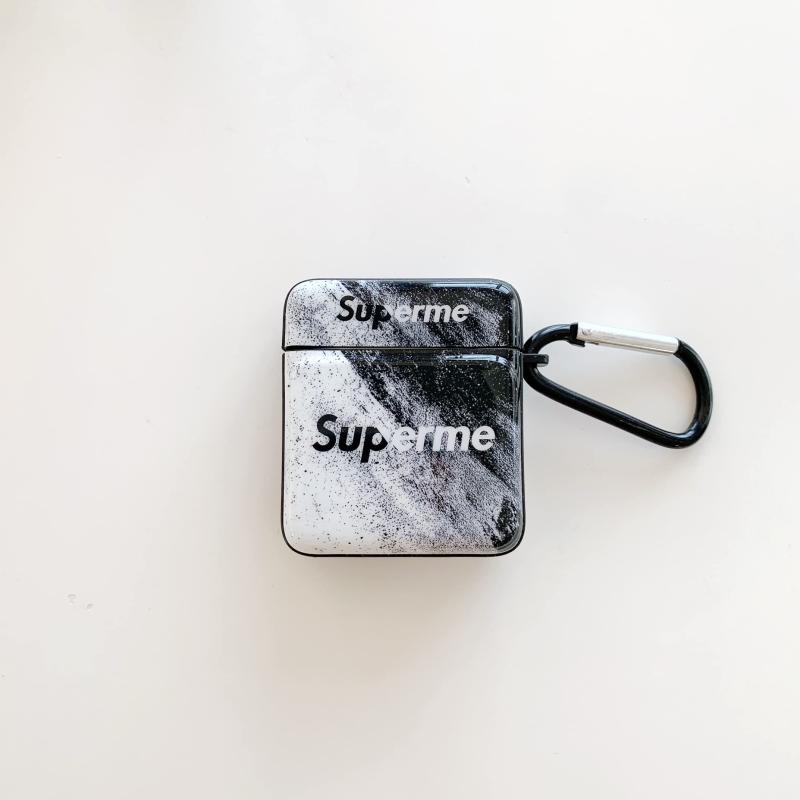 WishFirst AirPods 用 ケース 星空 パターン ソフト TPU スプリット式 充電便利 耐衝撃 カラビナ キー..