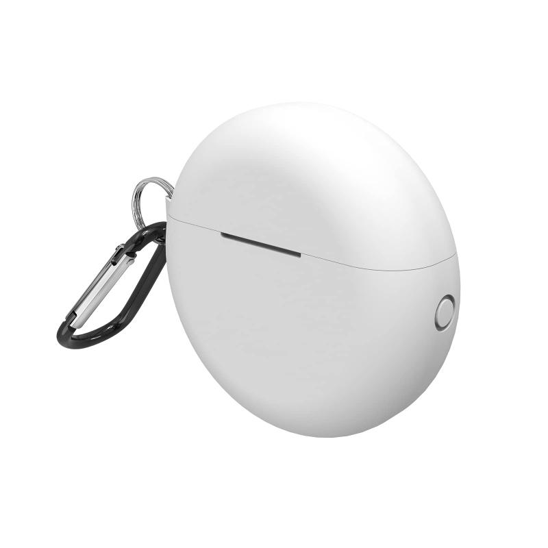 Geekria シリコン カバー 互換性 ファーウェイ HUAWEII FREEBUDS 3 対応 True Wireless Earbuds、キーホルダーフック付き、ケースポートアクセス可能 (ホワイト)