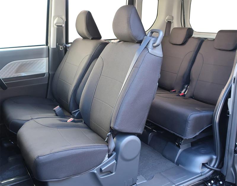 三菱 eKワゴン/eKクロス 専用シートカバー 撥水加工 ブラック