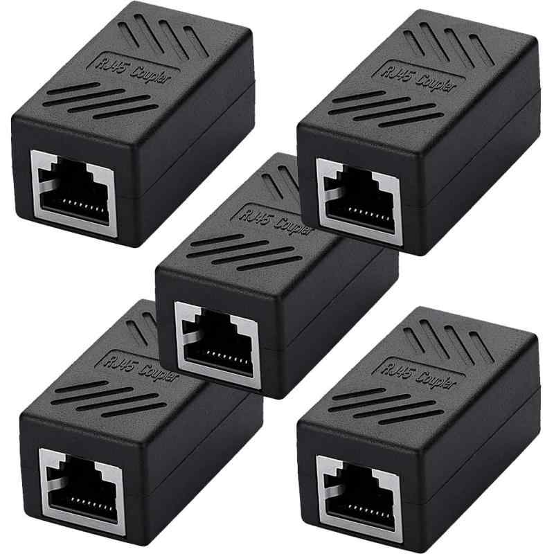 樂天商城 - SIENOC RJ45 LANケーブル用中継コネクタ コンパクト ギガビット RJ45 延長 コネクタ プラグ CAT5/CAT6 メス-メス 5個入り ブラック (5個入り)