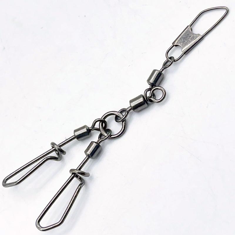LEXOR タコ エギ スナップ ダブル 仕様 強度 40kg スイベル サルカン 釣具 仕掛け スクリュー セーフティ スプリットリング 海 蛸 ルアー プライヤー スベイル