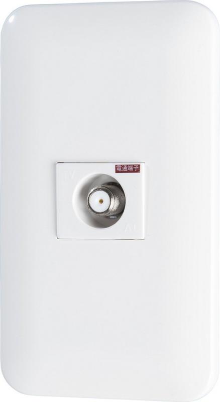 日本アンテナ テレビコンセント 壁面端子用 プレート付 4K8K対応 入力-TV間電流通過 LKEW7PSP ホワイト