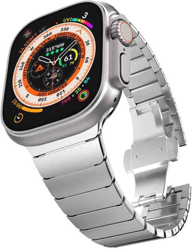 乐天商城 - HAKLA ステンレススチール リンクブレスレットバンド アップルウォッチ バンド ある金属ベルトでビジネス Apple Watch Series Ultra2/Ultra/10/9/8/7/6/SE/SE2/5/4/3/2/1に対応