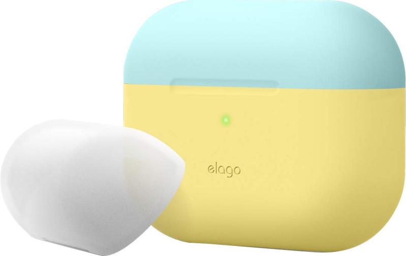 【elago】 AirPods Pro ケース 耐衝撃 シリコン シンプル カバー バイカラー ツートン デザイン ケースカバー 衝撃 吸収 傷防止 保護 アクセサリー [ Apple AirPodsPro MWP22J/A エアーポッズプロ 対応 ]