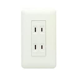 樂天商城 - 神保電器 J・WIDEシリーズ コンセント組み合わせ ダブルコンセント 2P 15A 125V ピュアホワイト WJ03401PW