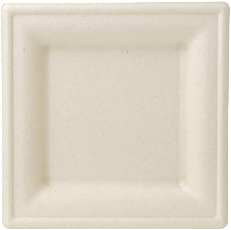 ストリックスデザイン 使い捨て 紙皿 スクエア 50枚 16cm 未晒し 耐水・耐油加工で染みにくい プレート..