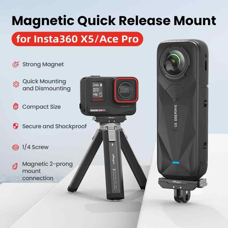 Taoricup Insta360 X5/Insta360 Ace Pro 2/Ace/Ace Pro対応 磁気マウント GoPro Hero 12 マウント アクセサリー インタフェースアダプター マグネット式 アダプター