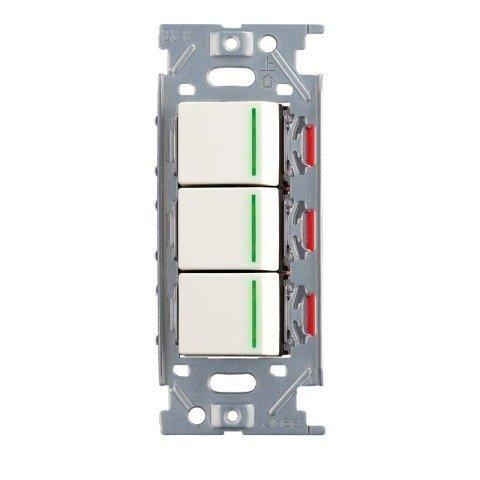 神保電器/NKW3路ガイドランプ付きスイッチセット トリプル ピュアホワイト(PW) NKW03009